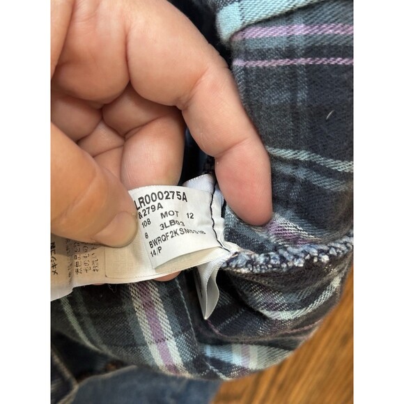 LL Bean Women’s Original Fit Plaid Flannel Lined Jeans Size 14 Petite Cotton EUC - Picture 8 of 12
